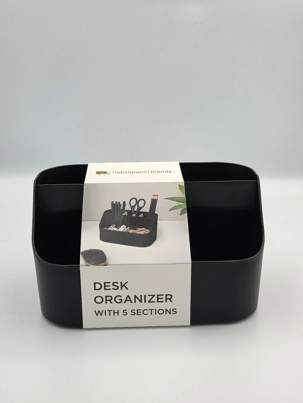 Thinkspace Brand Desk Organizer With 5 Section Black Nwt